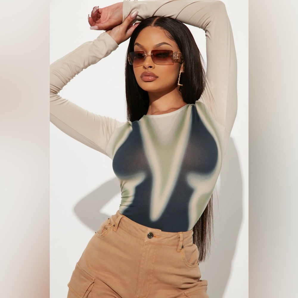Fashion Nova Out Of Body Experience Long Sleeve Bodysuit BRAND NEW WITH TAGS